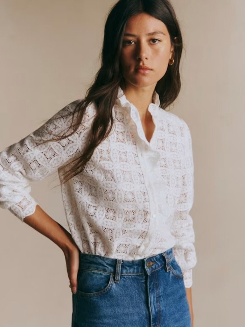 Sezane lace Chlo blouse - sz 34, fits like 4-6